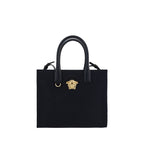 Versace – Cotton Shoulder Bag with Medusa Appliqué