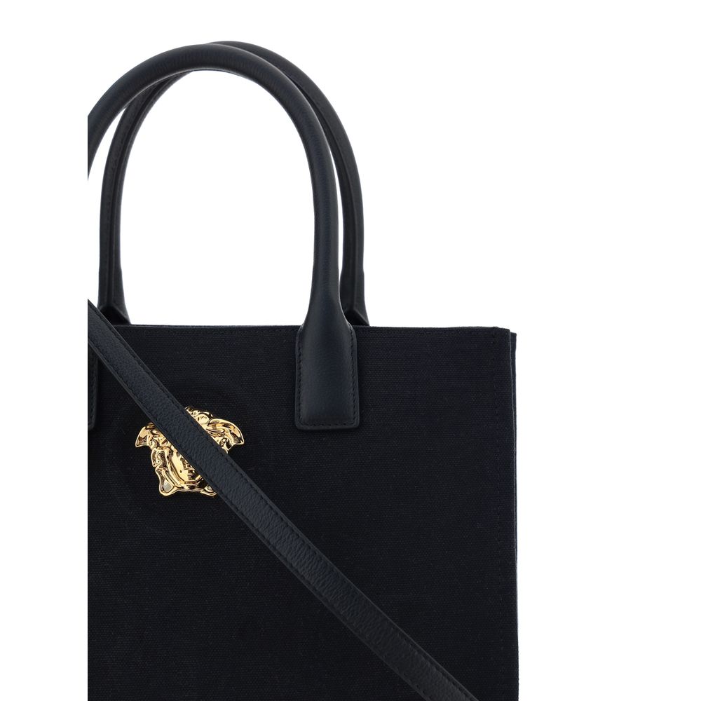 Versace – Cotton Shoulder Bag with Medusa Appliqué
