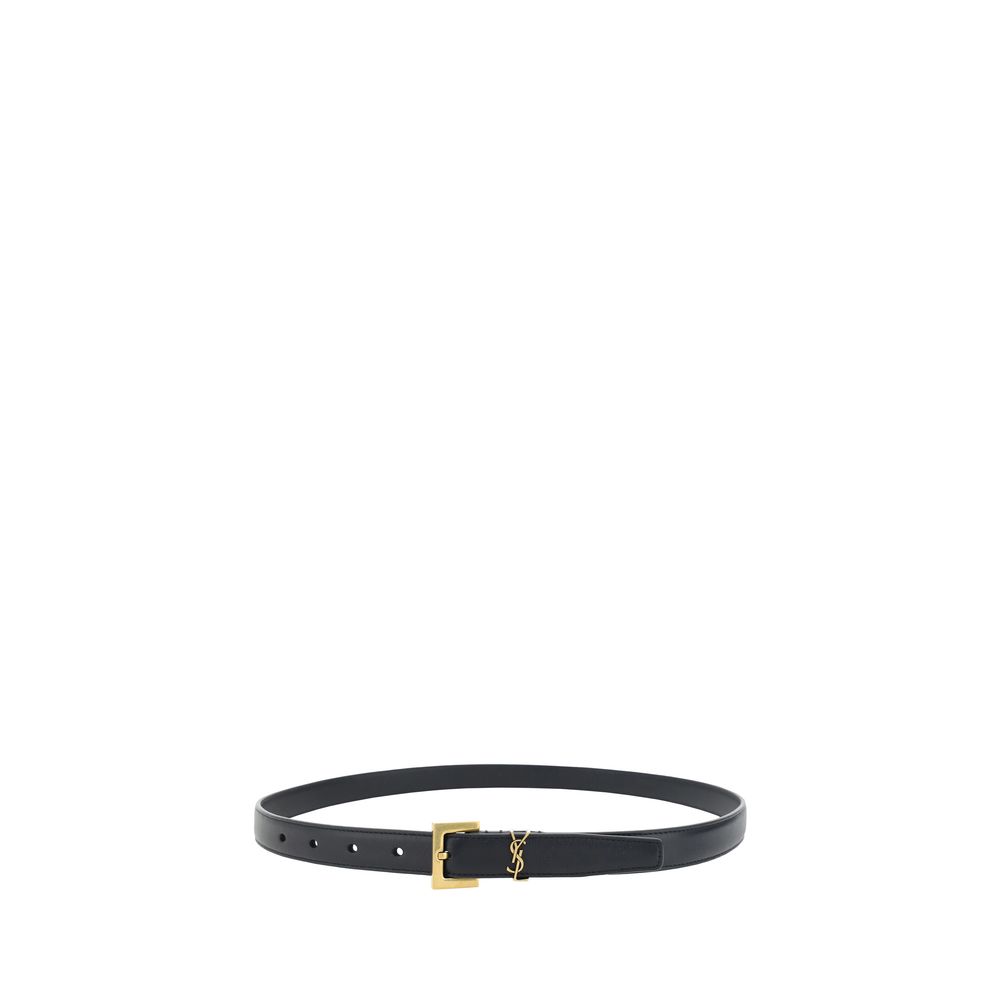 Saint Laurent – Cassandre Slim Leather Belt