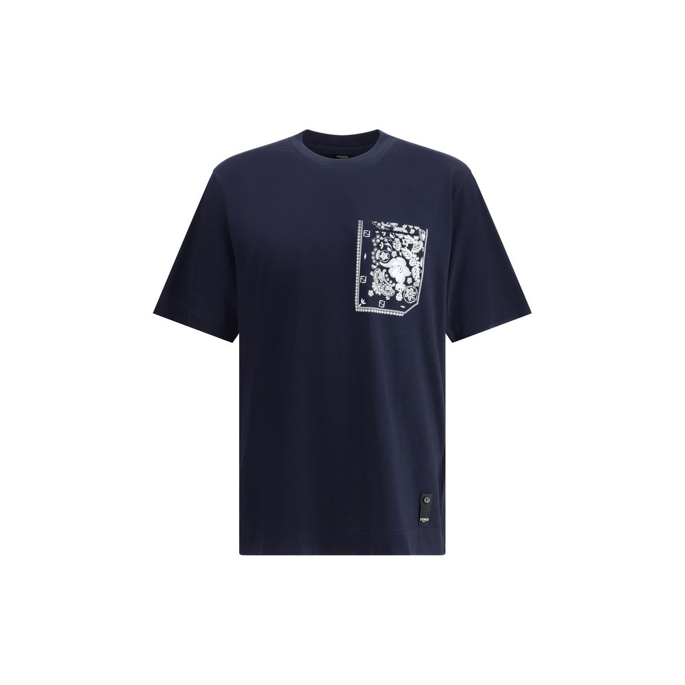 Fendi - Blue Cotton T-Shirt