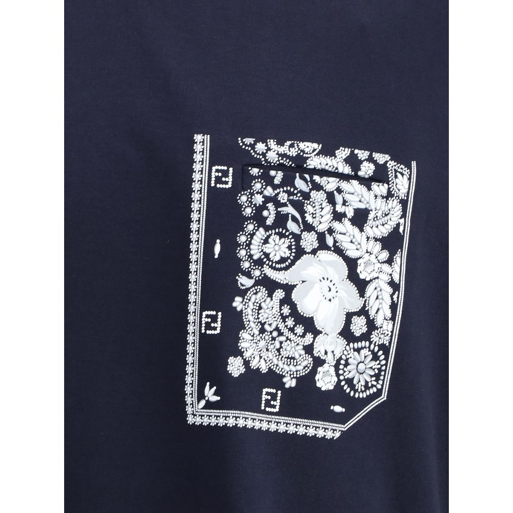Fendi - Blue Cotton T-Shirt
