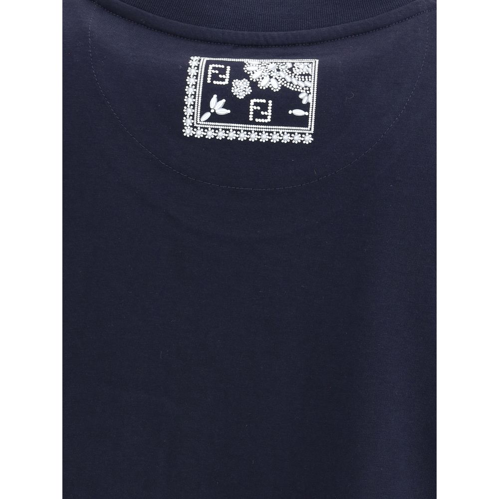 Fendi - Blue Cotton T-Shirt