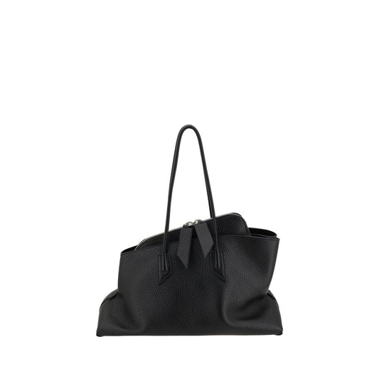 The Attico – Black Textured La Passeggiata Medium Bag