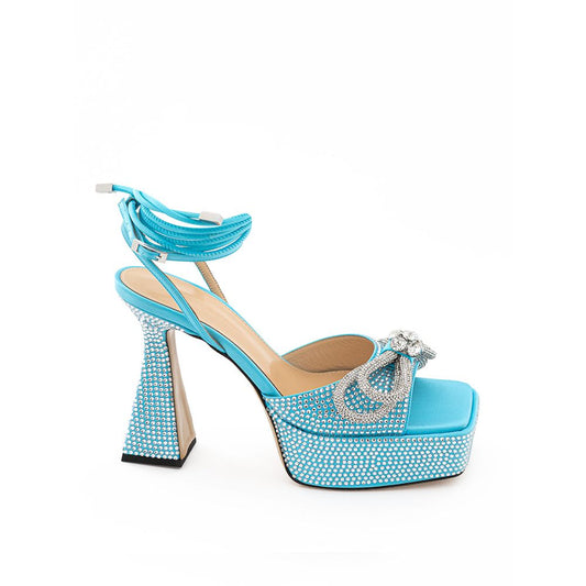 Mach & Mach – Blue Leather Platform Sandals