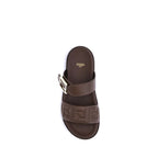 Fendi – Brown Leather Logoed Sandals