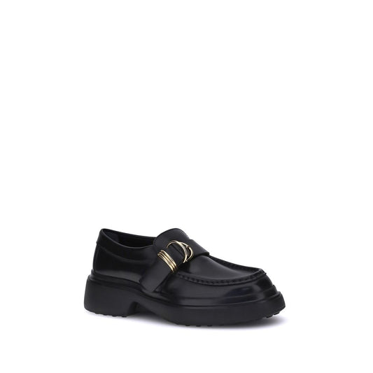 Tod’s – Black Leather Loafers with Rings