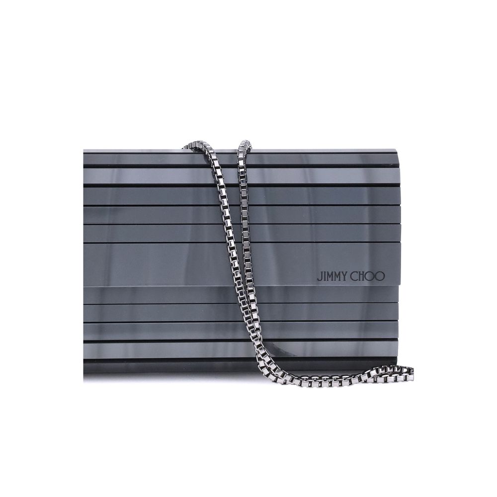 Jimmy Choo – Sweetie Acrylic Clutch in Grey Mother-of-Pearl