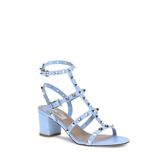 Valentino Garavani – Blue Rockstud Leather Sandals