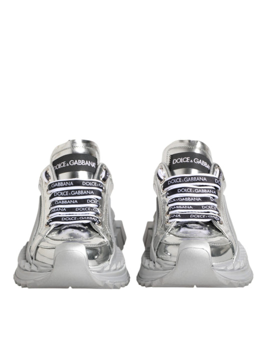 Dolce &Gabbana – Silver Leather Super Queen Sneakers