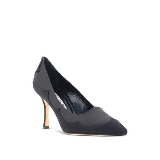 Manolo Blahnik – Fabrakahi 90 Black Silk Pumps