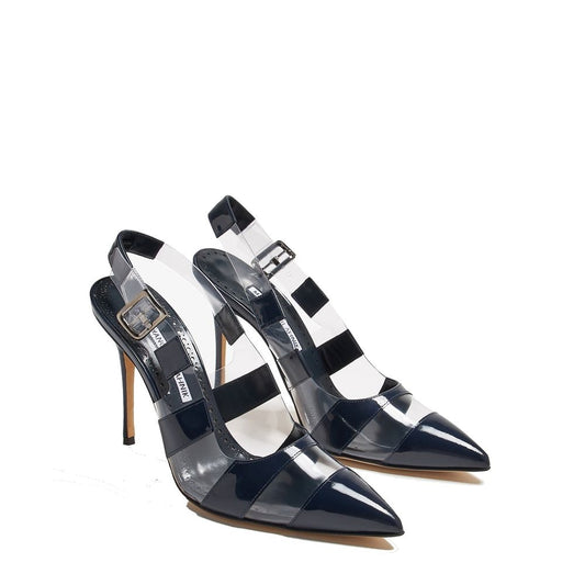 Manolo Blahnik – Uxra 105 Striped Slingback Pumps