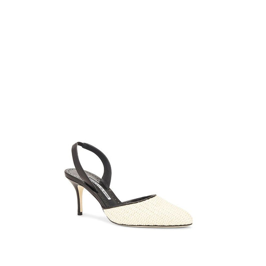 Manolo Blahnik – Casam 70 Raffia Pumps