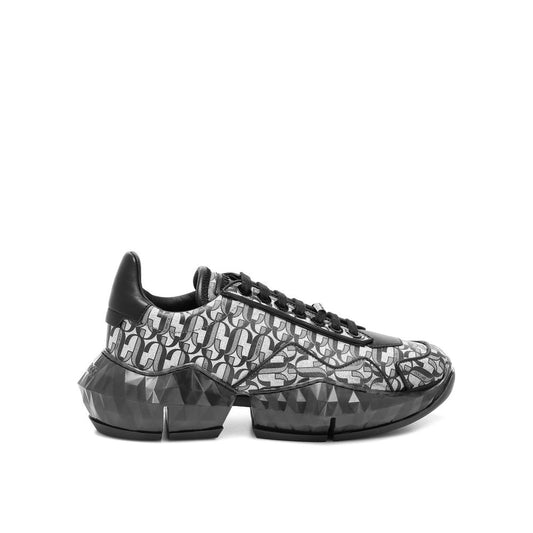 Jimmy Choo – Diamond JC Monogram Glitter Leather Sneakers