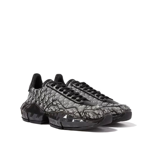 Jimmy Choo – Diamond JC Monogram Glitter Leather Sneakers