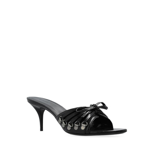 Balenciaga – Cagole 70 Leather Sandals in Black
