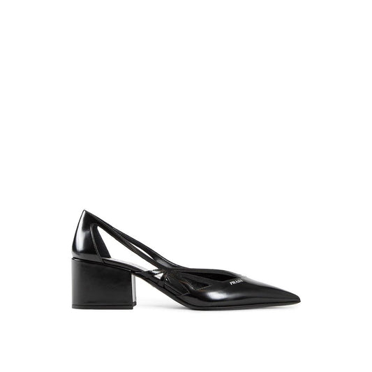 Prada – Brushed Leather Cut-Out Cuban Heel Pumps