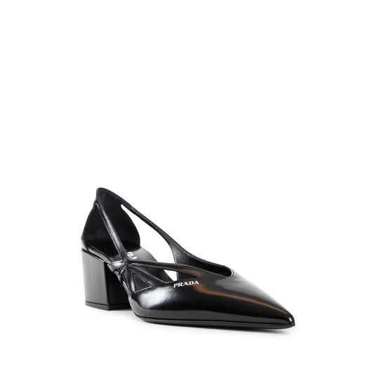 Prada – Brushed Leather Cut-Out Cuban Heel Pumps