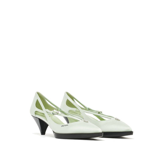 Prada – Jeweled Cut-Out Satin Pumps