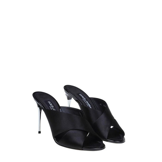 Dolce & Gabbana – Keira Black Satin Sandals
