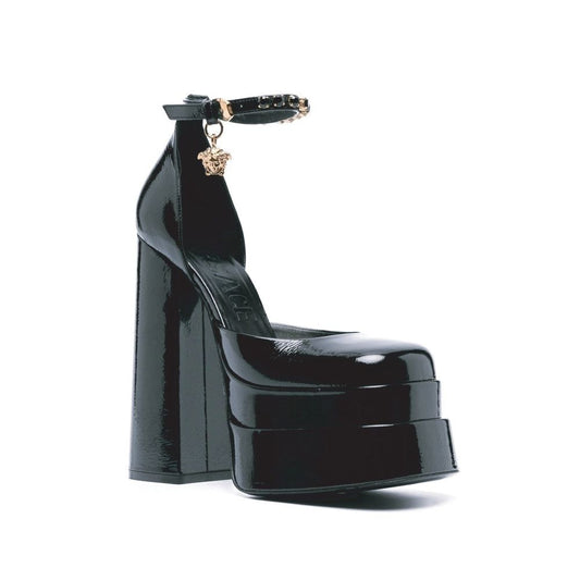 Versace – Black Patent Calf Leather Platform