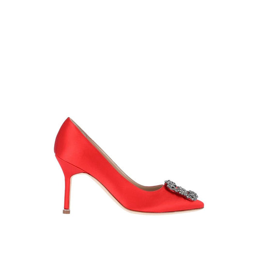 Manolo Blahnik – Hangisi 090 Red Satin Pumps