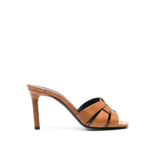 Saint Laurent – Tribute Crocodile-Effect Leather Sandals