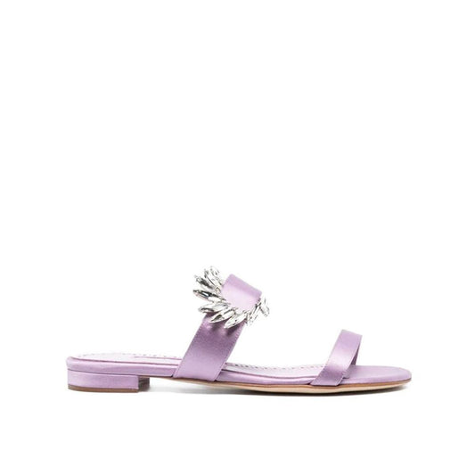Manolo Blahnik – Chivela 010 Silk Flat Sandals