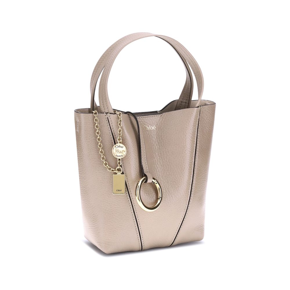 Chloé – Spin Taupe Grained Leather Shoulder Bag