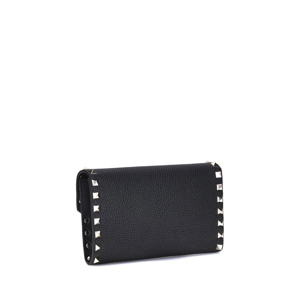 Valentino Garavani – Rockstud Leather Wallet with Chain