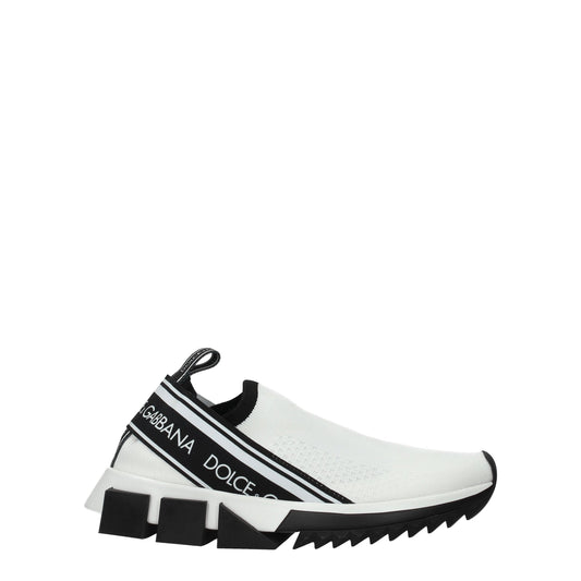 Dolce & Gabbana – White Fabric Chunky Sneakers