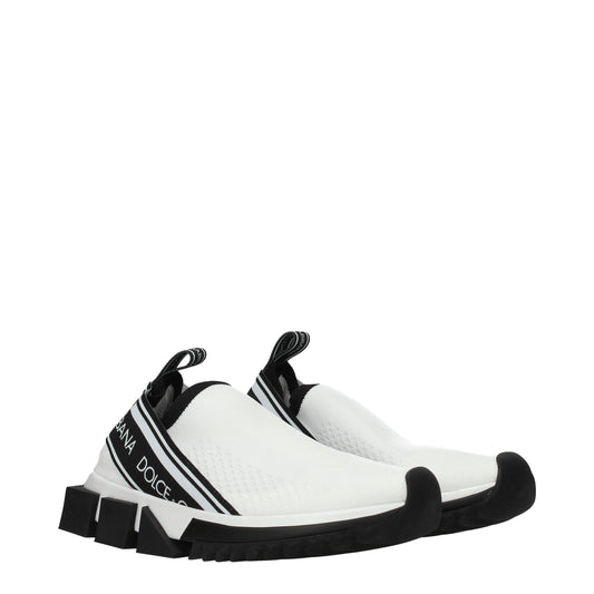 Dolce & Gabbana – White Fabric Chunky Sneakers