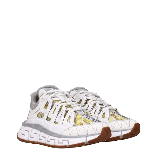 Versace – White Leather Athletic Sneakers