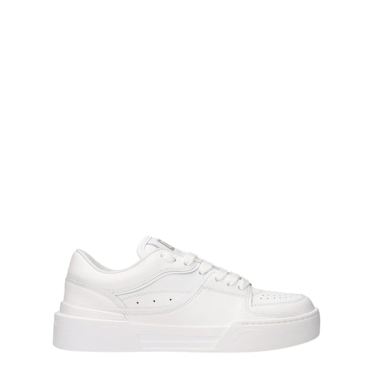 Dolce & Gabbana – White Leather Low-Top Sneakers