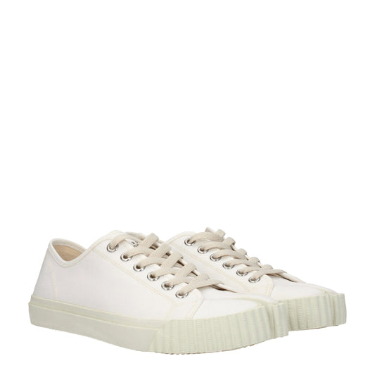 Maison Margiela - White Fabric Low Tops Sneakers