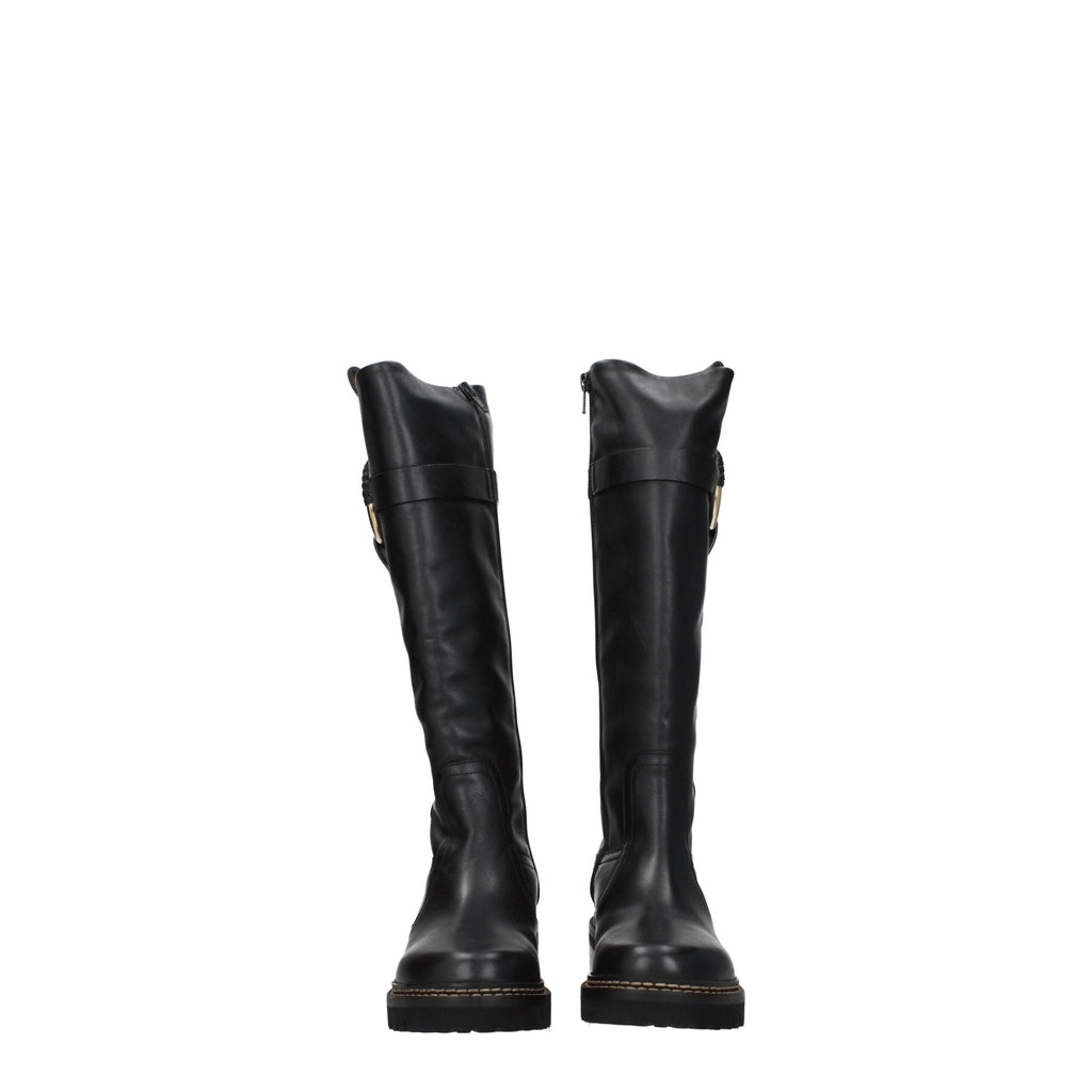 See by Chloé – Black Leather Over-The-Knee Boots