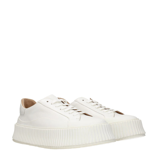 Jil Sander – White Leather Platform Sneakers