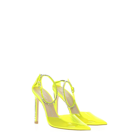 Stuart Weitzman – Yellow PVC Rhinestone Stiletto Heels