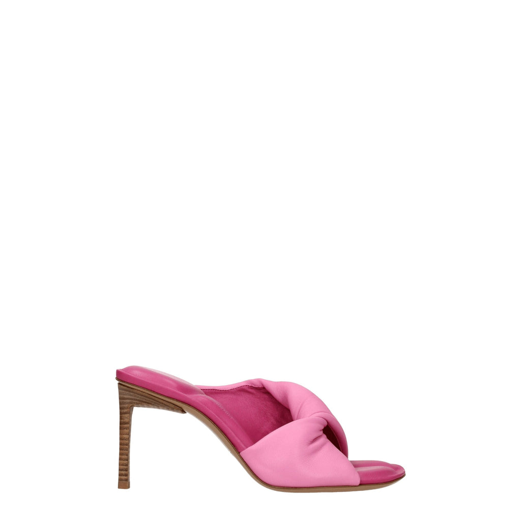 Jacquemus – Pink Leather Stiletto Heels Sandals