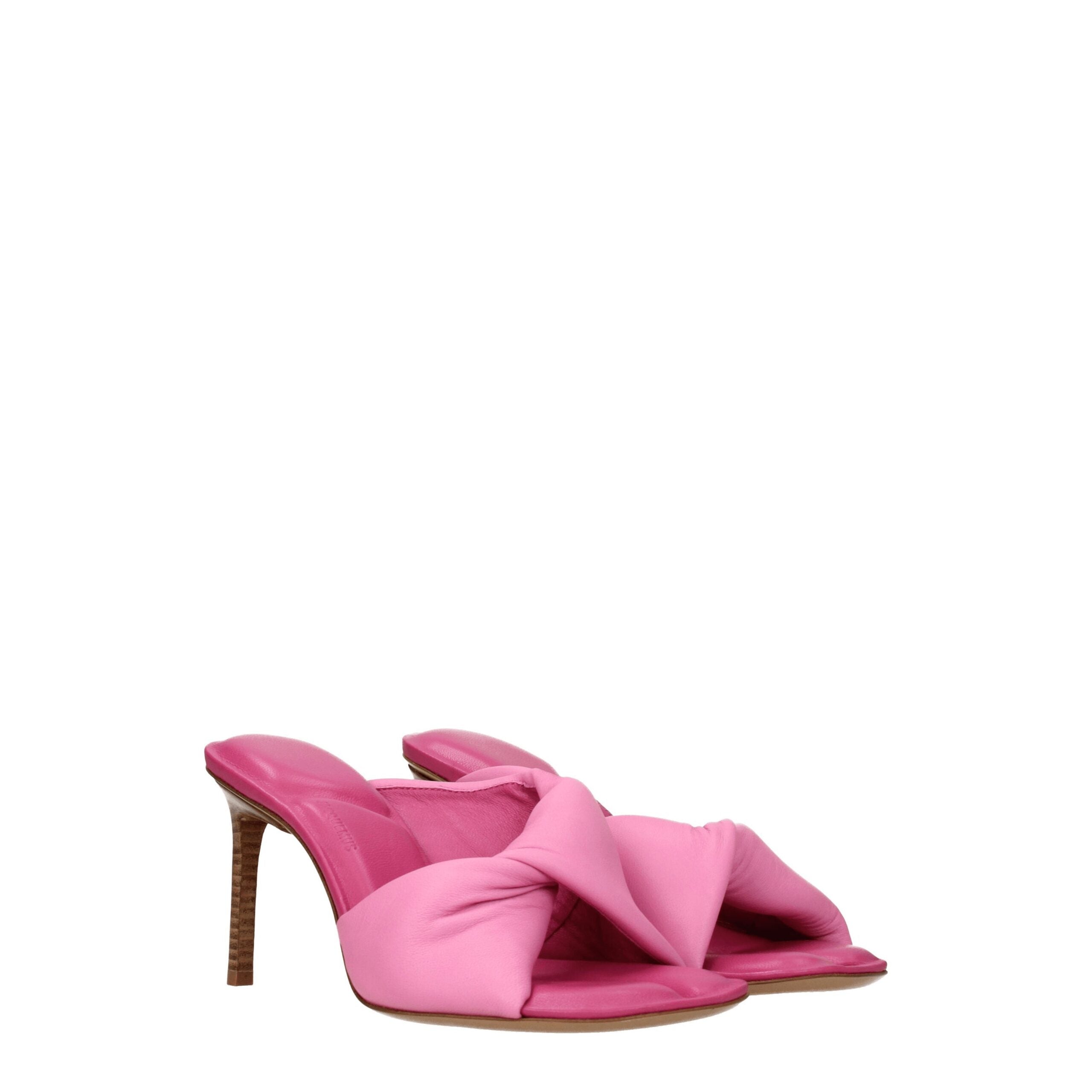 Jacquemus – Pink Leather Stiletto Heels Sandals