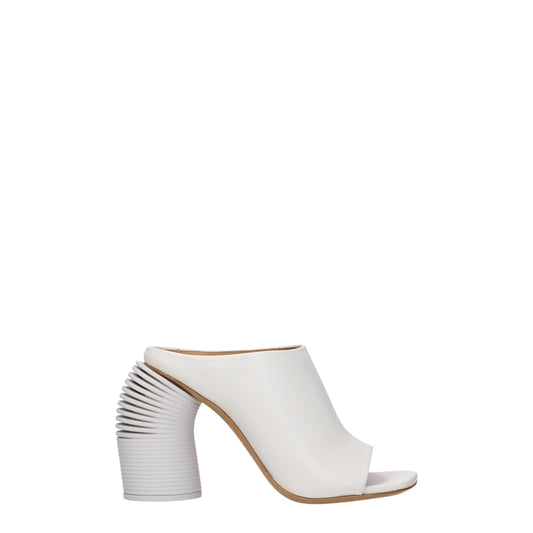 Off-White – White Leather Platform Sandals