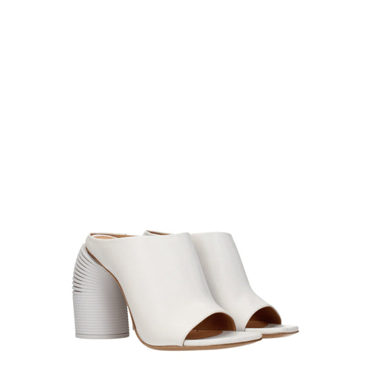 Off-White – White Leather Platform Sandals