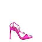 The Attico - Pink Satin Stiletto Heels Sandals