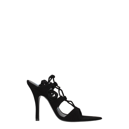 The Attico – Black Suede Stiletto Heel Sandals