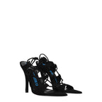 The Attico – Black Suede Stiletto Heel Sandals