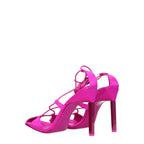 The Attico - Pink Satin Stiletto Heels Sandals