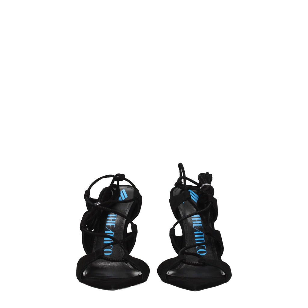 The Attico – Black Suede Stiletto Heel Sandals