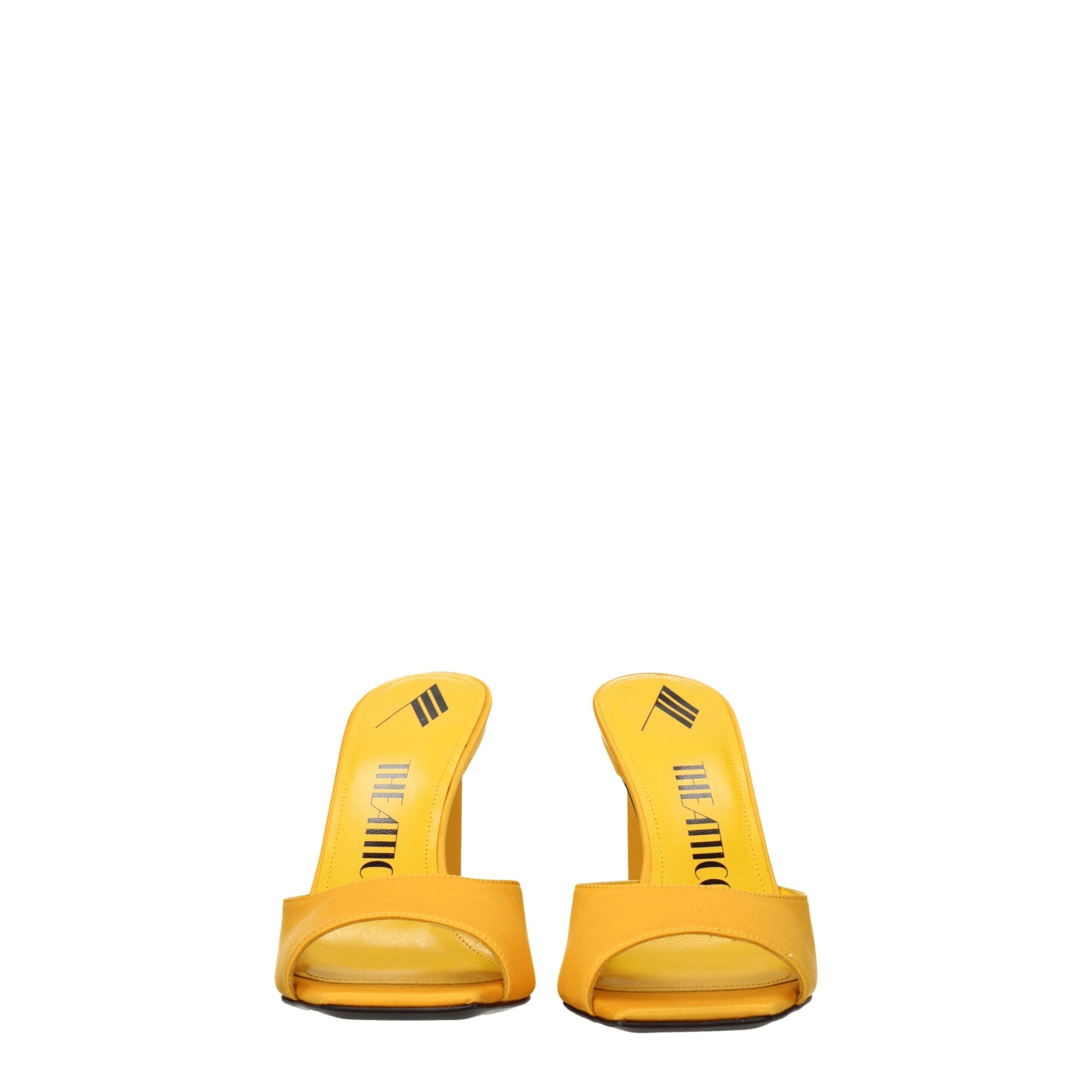 The Attico – Orange Satin Rhinestone Stiletto Sandals