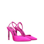 The Attico – Fuchsia Satin Pointed-Toe Stiletto Sandals