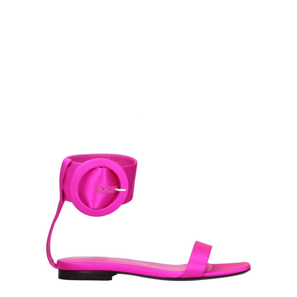 The Attico – Fuchsia Satin Flat Sandals