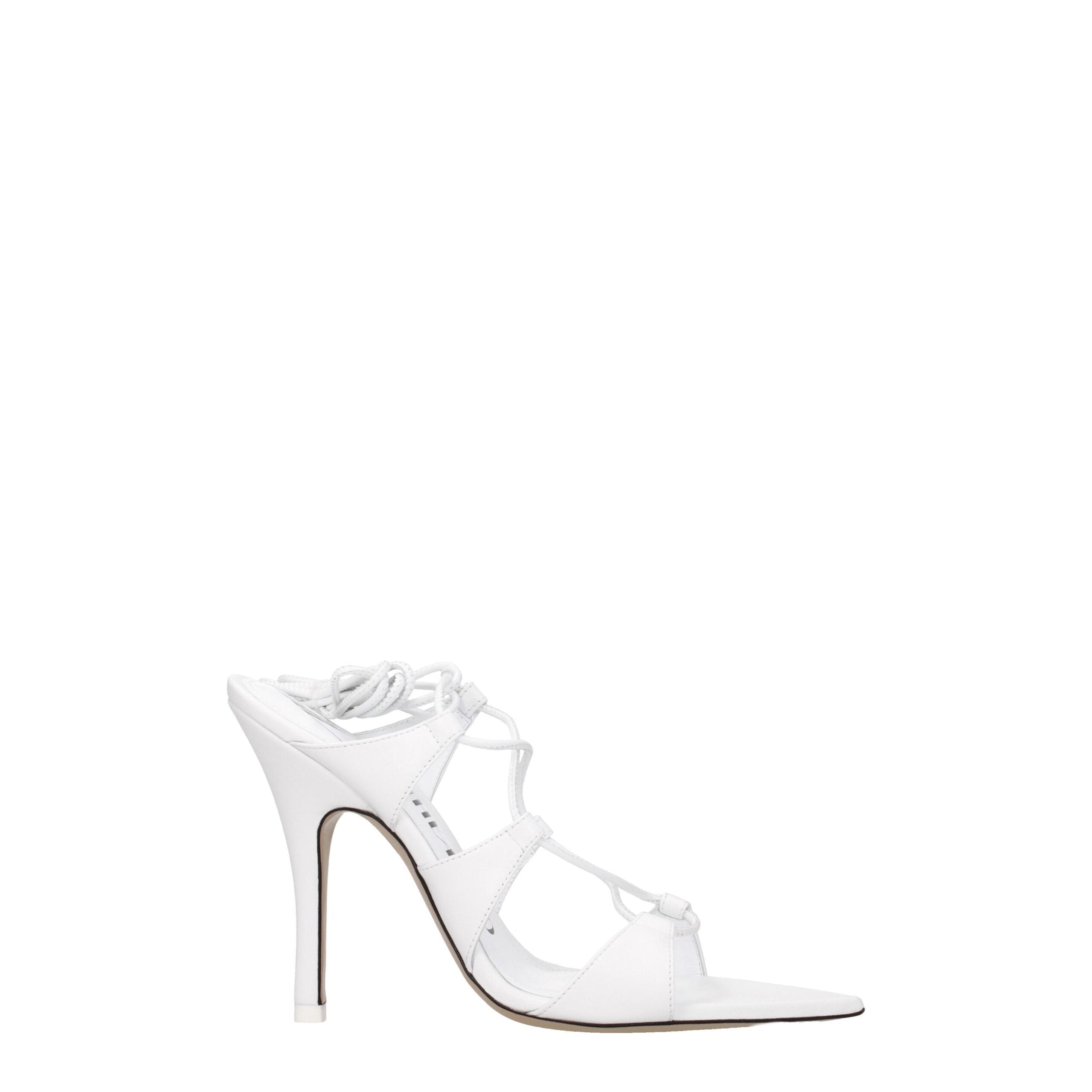 The Attico – White Leather Stiletto Sandals